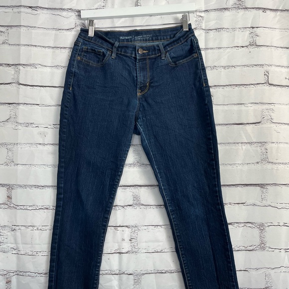 Old Navy Curvy Profile Jeans Women’s 8 Short Dark Wash Mid Rise Skinny Fit Denim - Picture 7 of 16